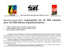 Tract intersyndical - Non aux suppressions de postes - Recto
